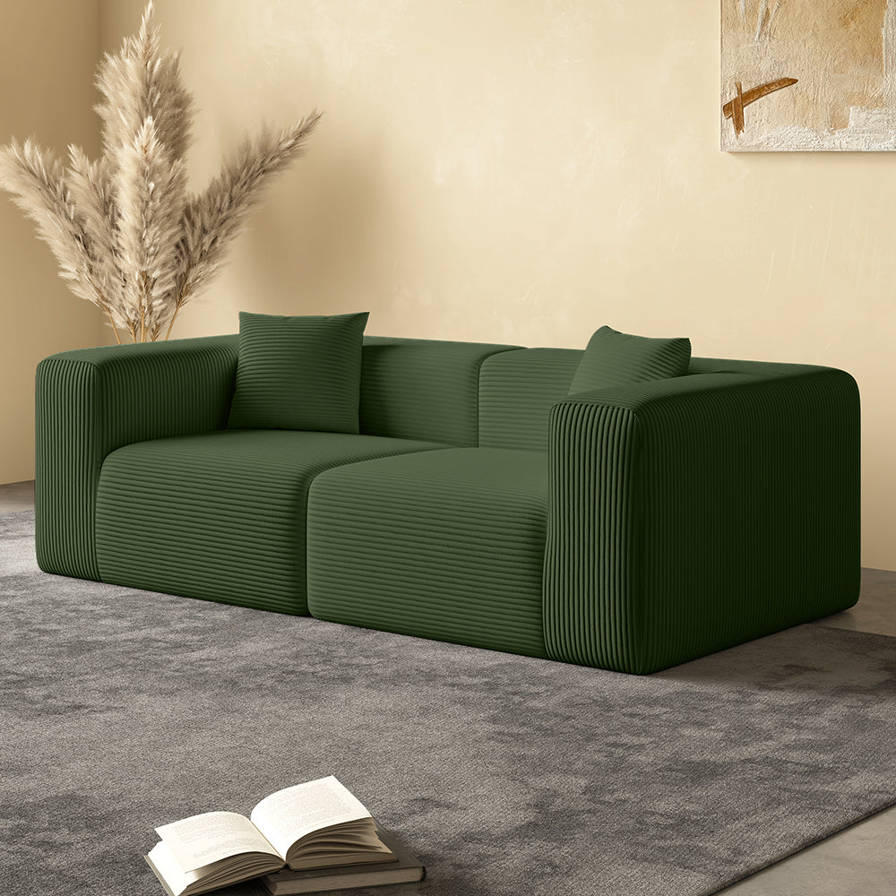 Block sofa, 2 seats, green - Lkikos.com