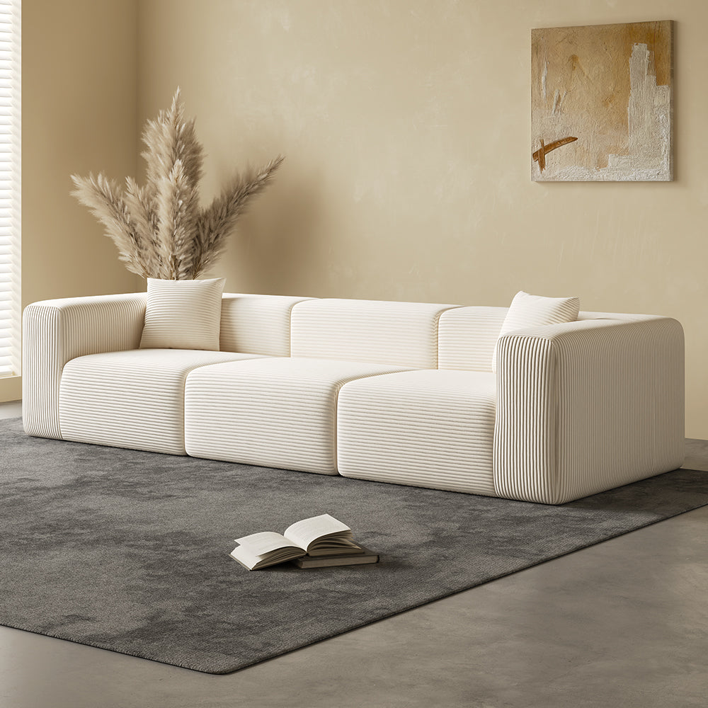 Block sofa, 3 seats, beige - Lkikos.com
