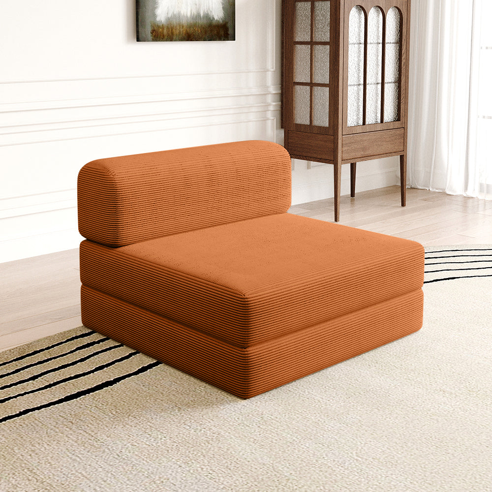 Compressed sofa without armrests Rust Orange- Lkikos.com