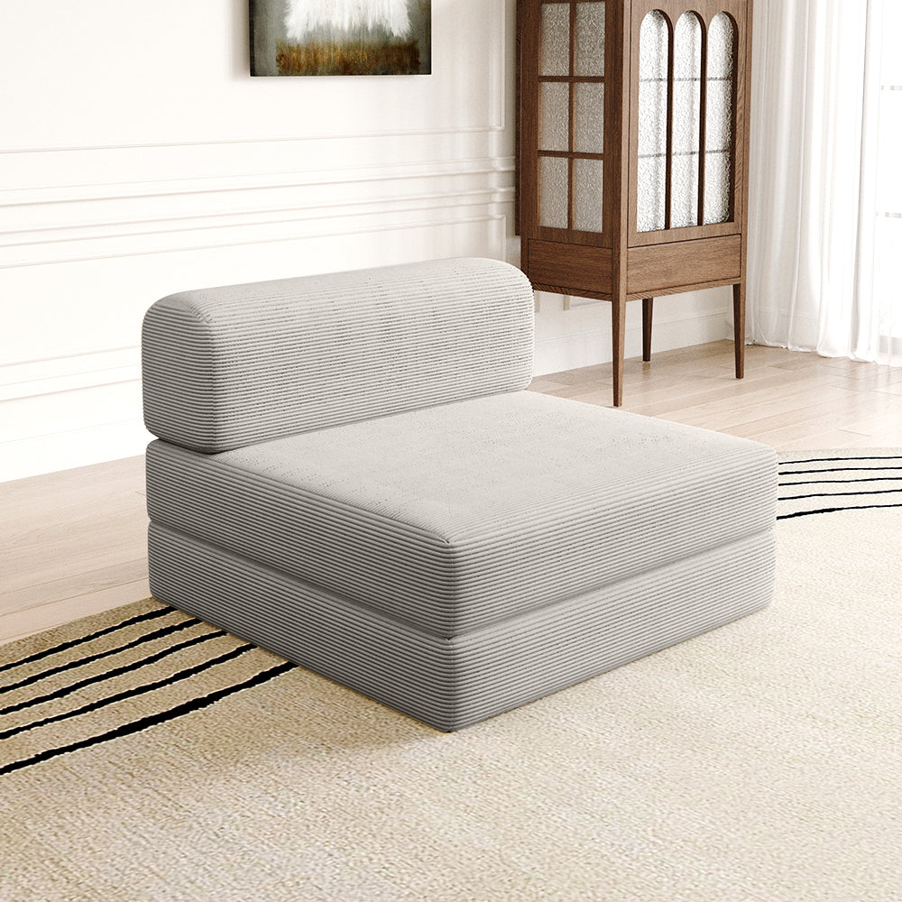 Compressed sofa without armrests grey- Lkikos.com
