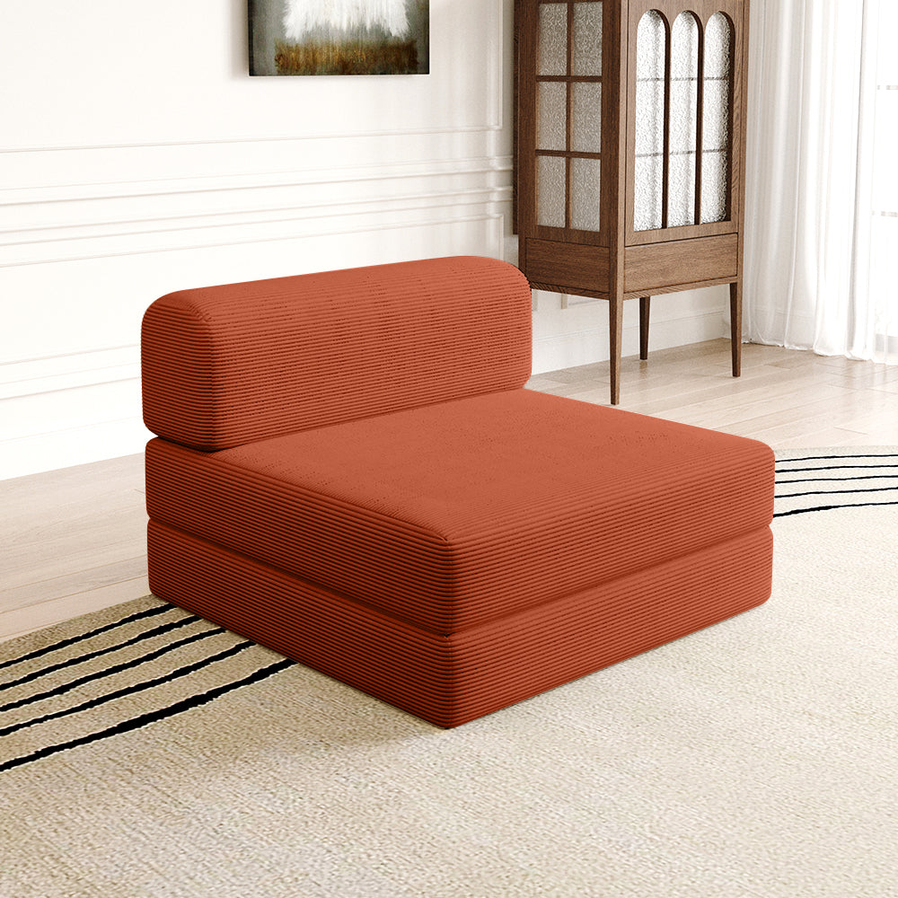 Compressed sofa without armrests orange red- Lkikos.com