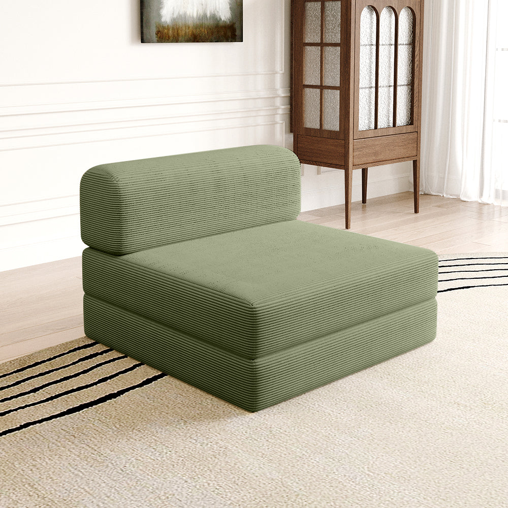 Compressed sofa without armrests pea green- Lkikos.com