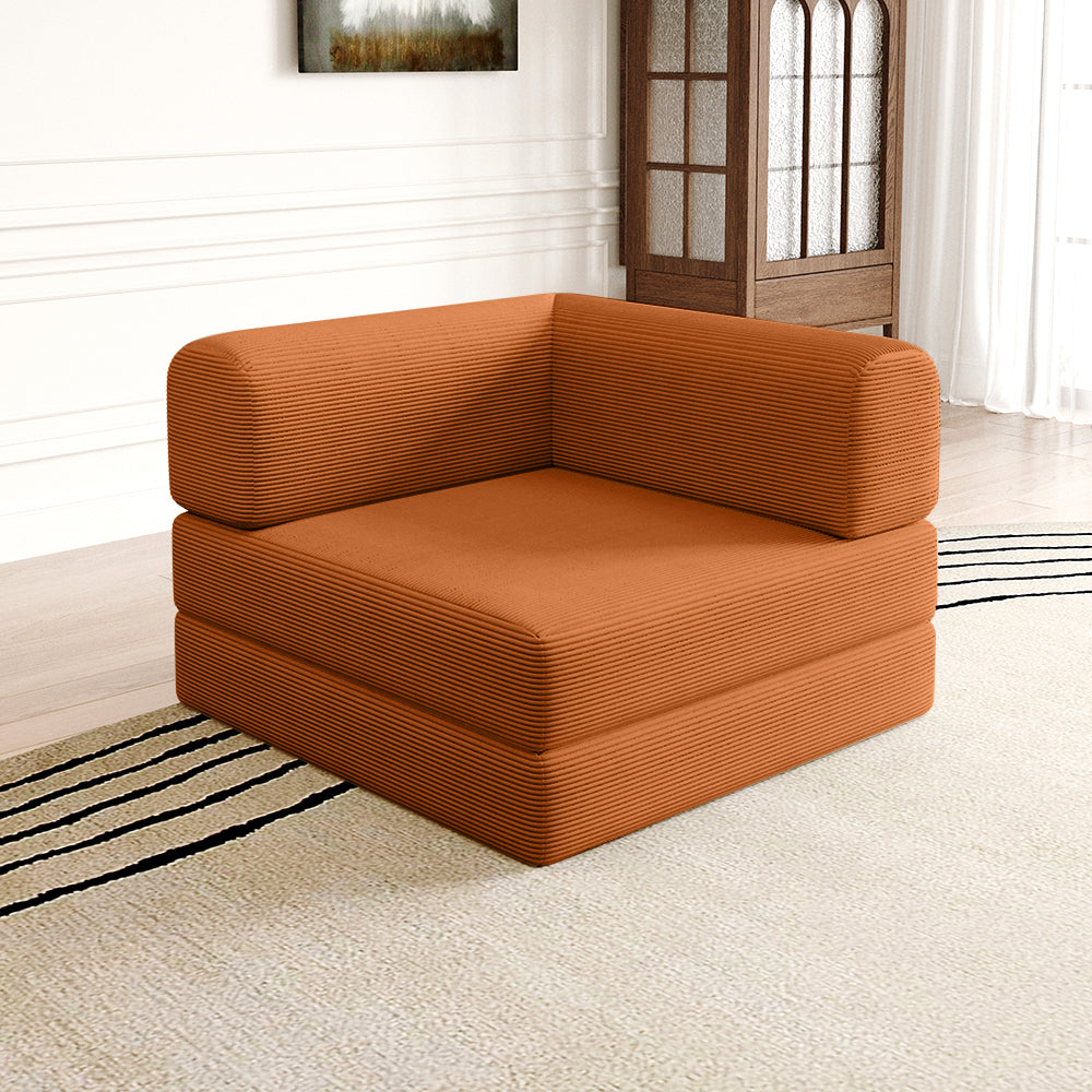 Compression Sofa Corner Rust Orange- Lkikos.com