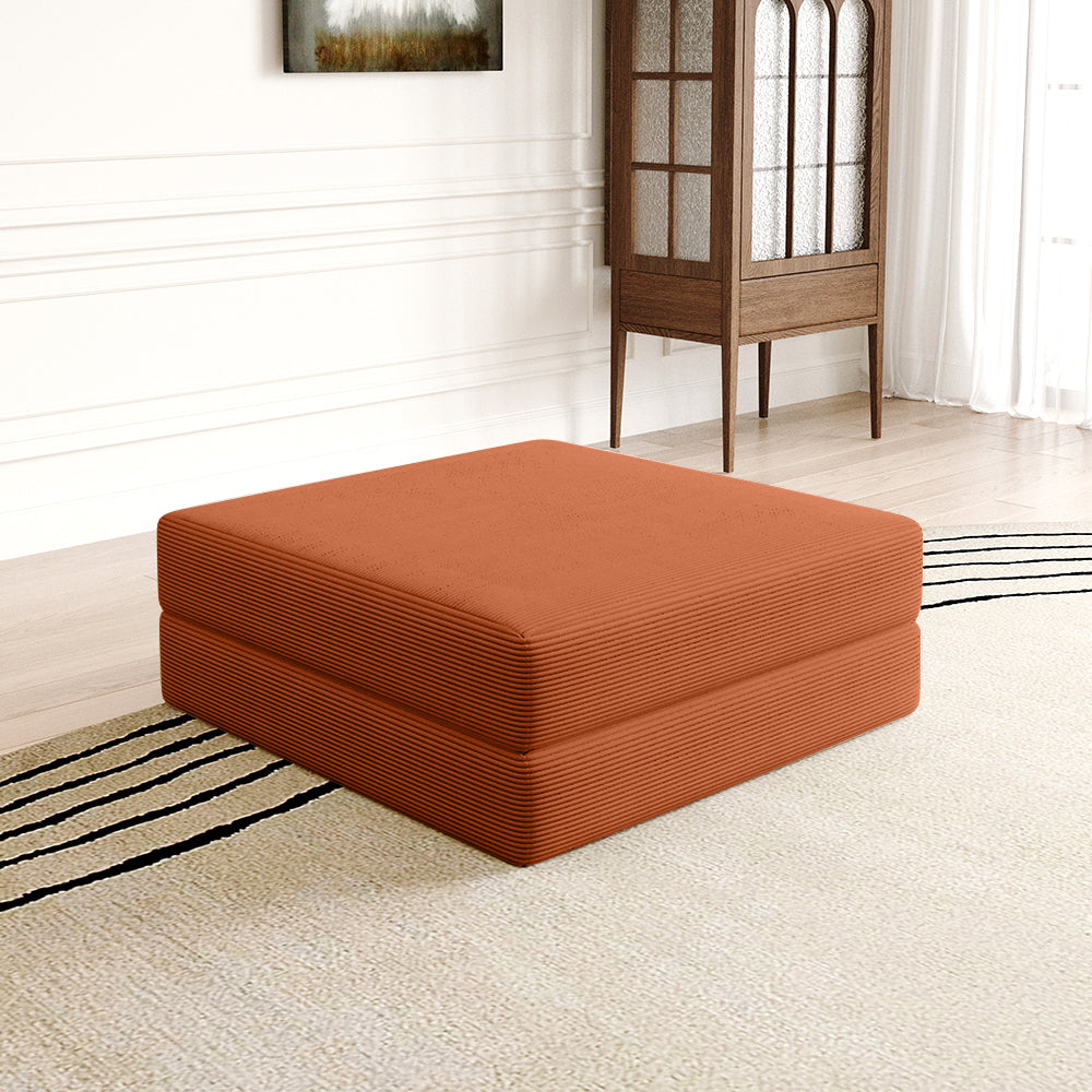 Compression Sofa Ottoman Rust Orange- Lkikos.com