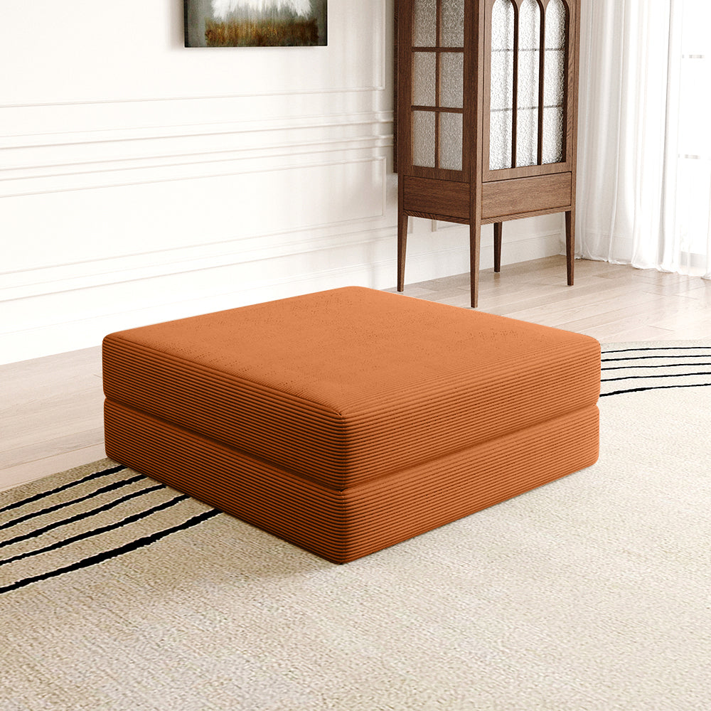 Compression Sofa Ottoman Rust Orange- Lkikos.com