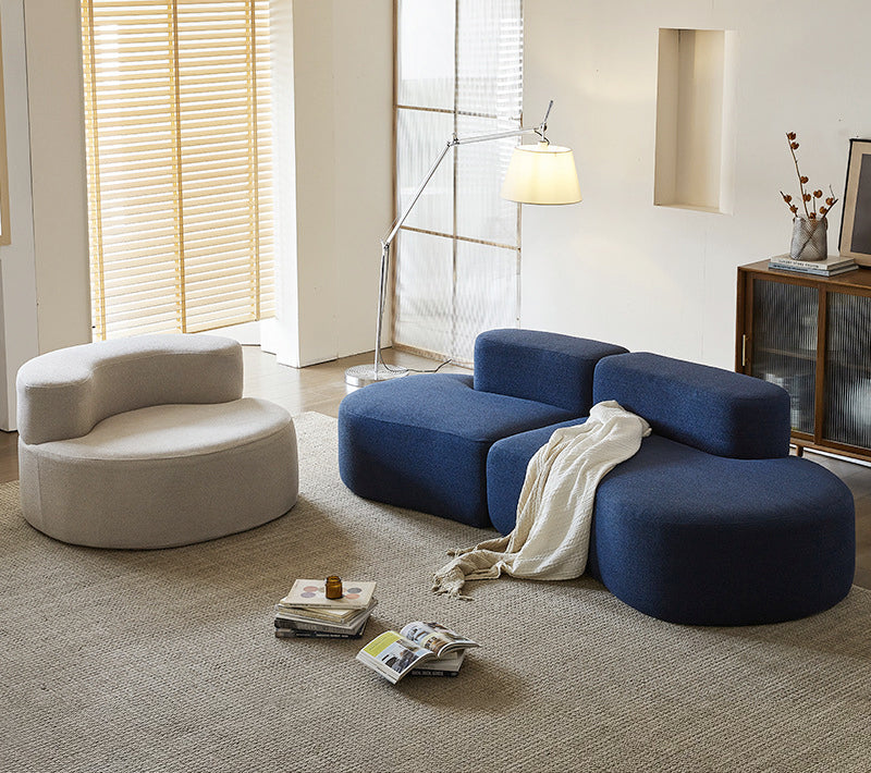 Curved Moon shaped vacuum compression sofa Boneless sponge couch - Lkikos.com