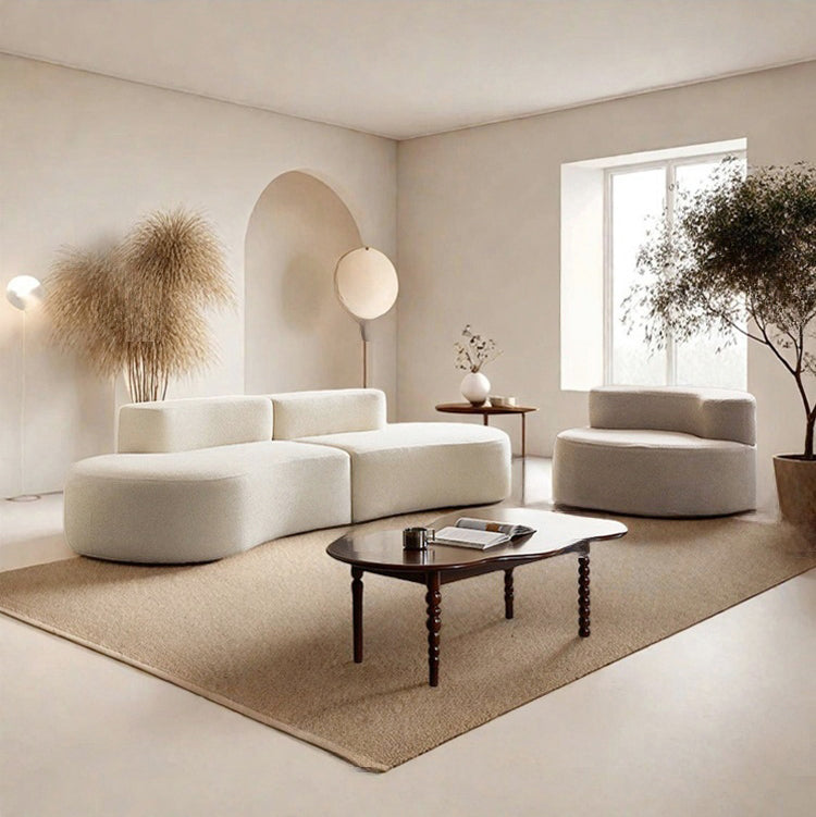 Curved Moon shaped vacuum compression sofa Boneless sponge couch - Lkikos.com