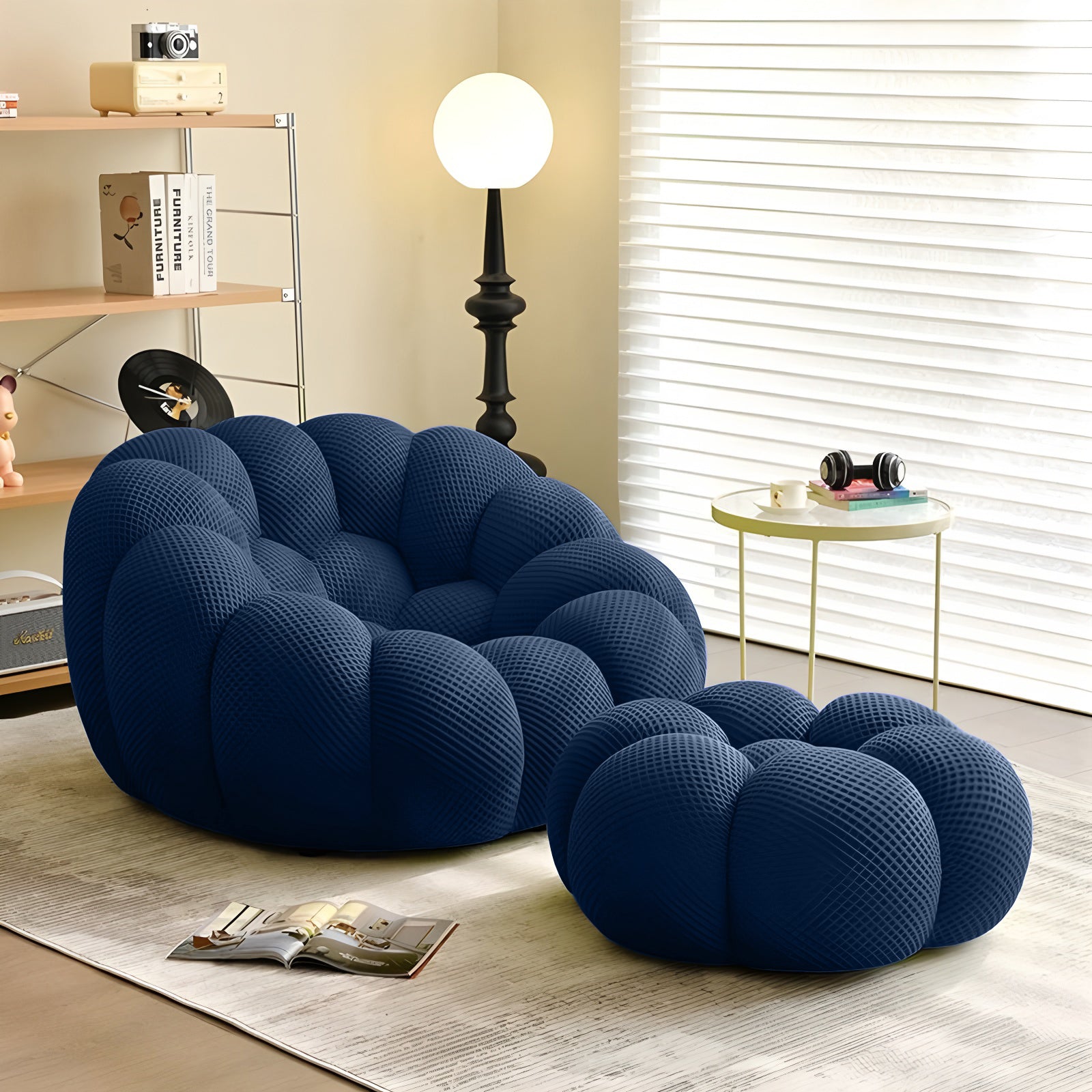 Dark blue compressed bubble sofa - Lkikos.com