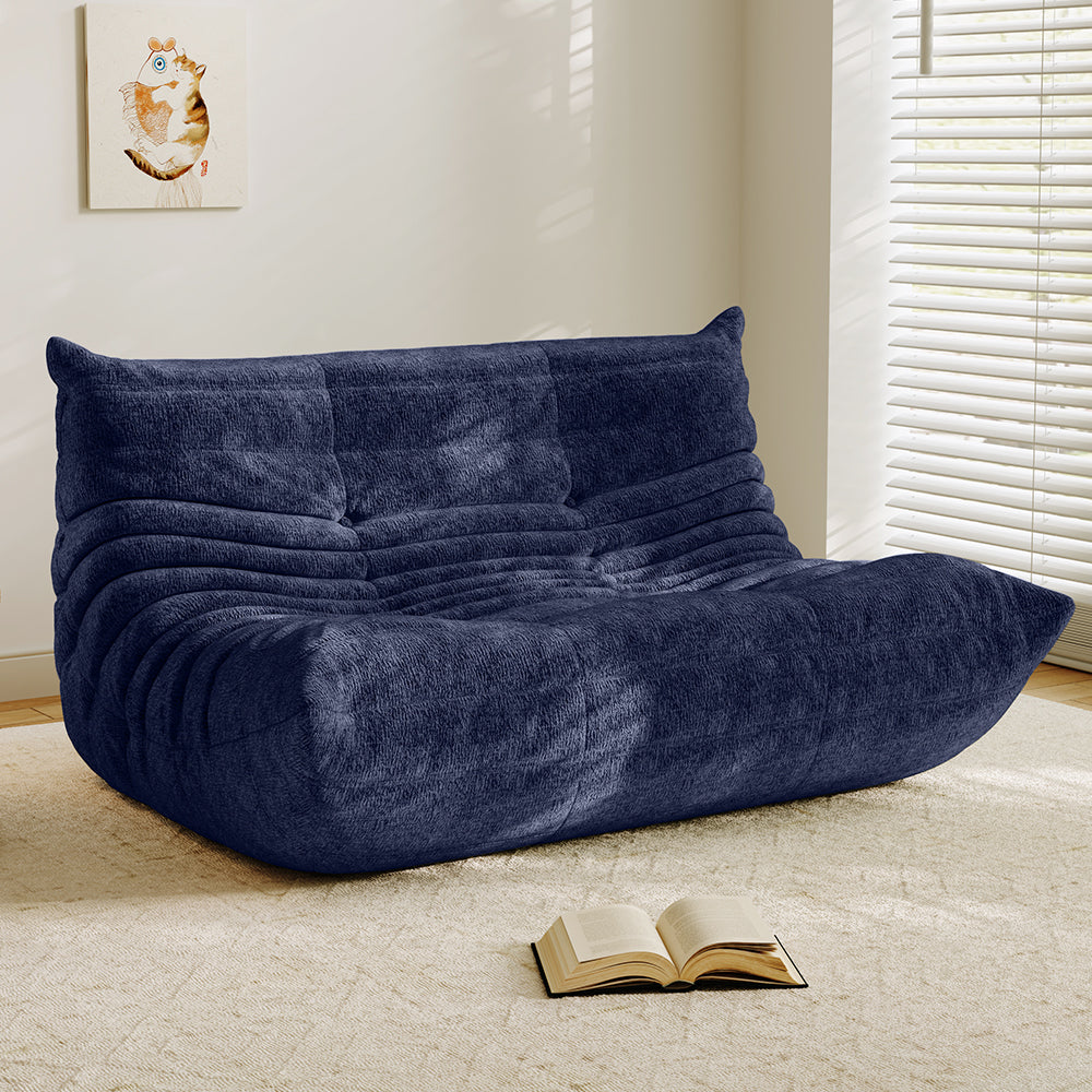 Lkikos Compressed Sofa Togo Sofa Caterpillar Sofa 2 seater in Blue - Lkikos.com