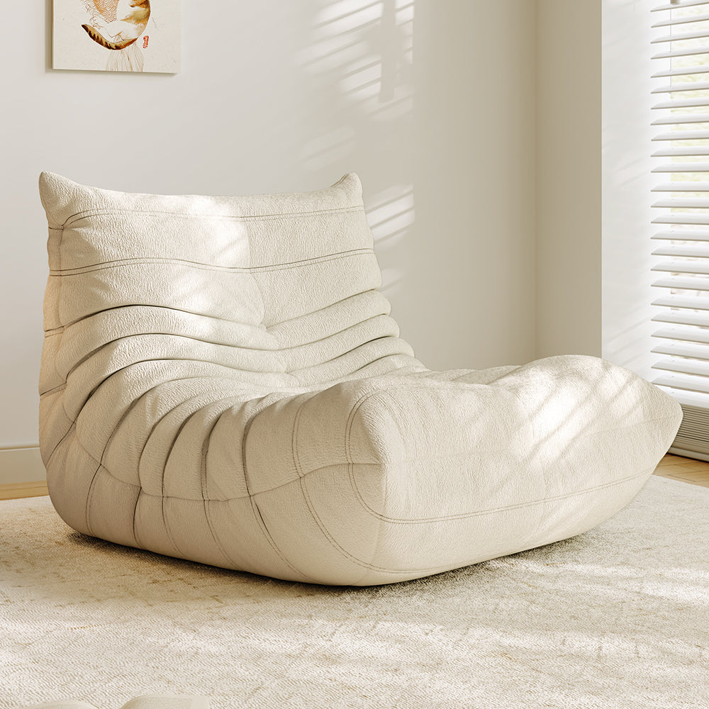 Lkikos Compressed Sofa Togo Sofa Single Caterpillar Sofa in beige - Lkikos.com