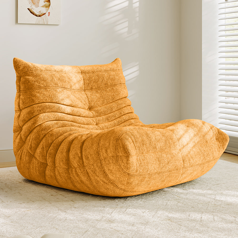Lkikos Compressed Sofa Togo Sofa Single Caterpillar Sofa in yellow - Lkikos.com