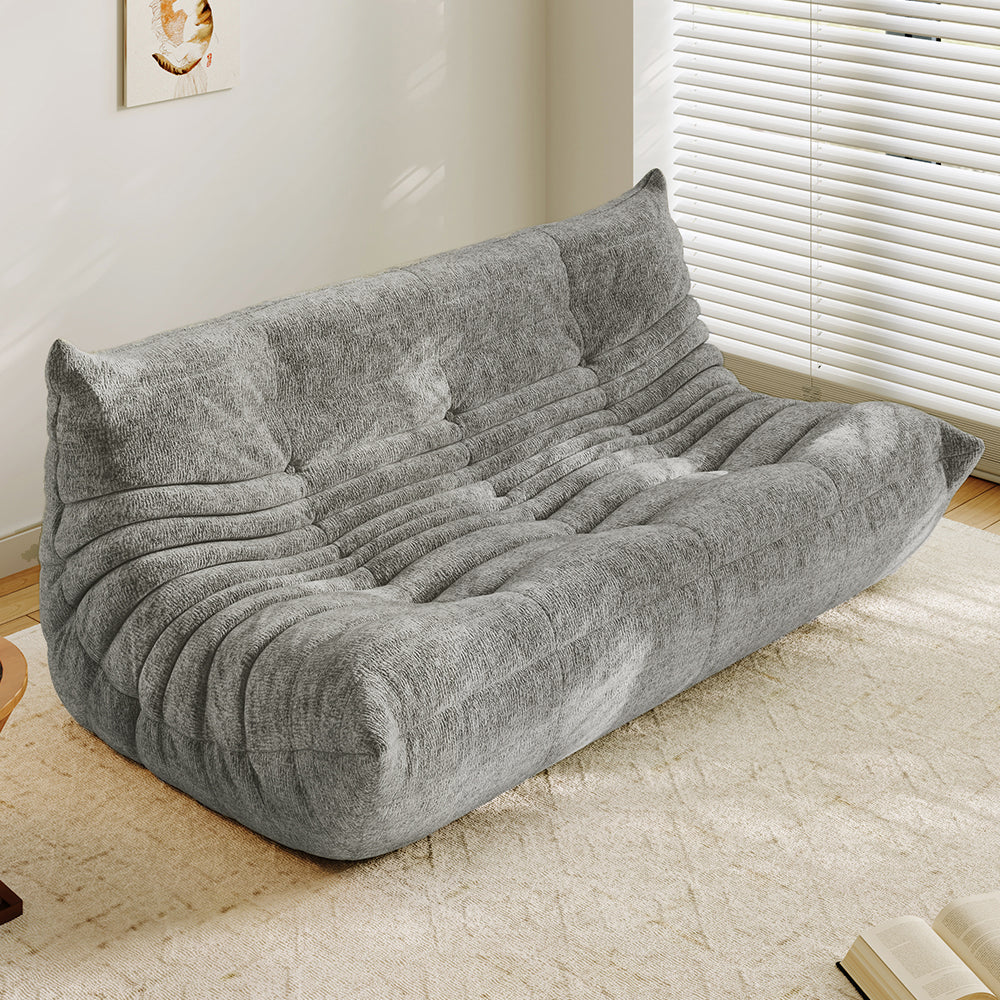 Lkikos Compressed Sofa Togo Sofa in light gray 3.2- Lkikos.com