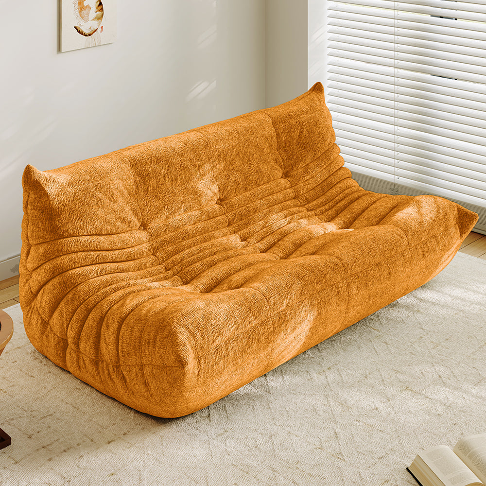 Lkikos Compressed Sofa Togo Sofa in yellow 3.2- Lkikos.com