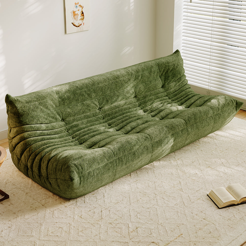 Lkikos Togo Sofa 4 seater in Grass green - Lkikos.com