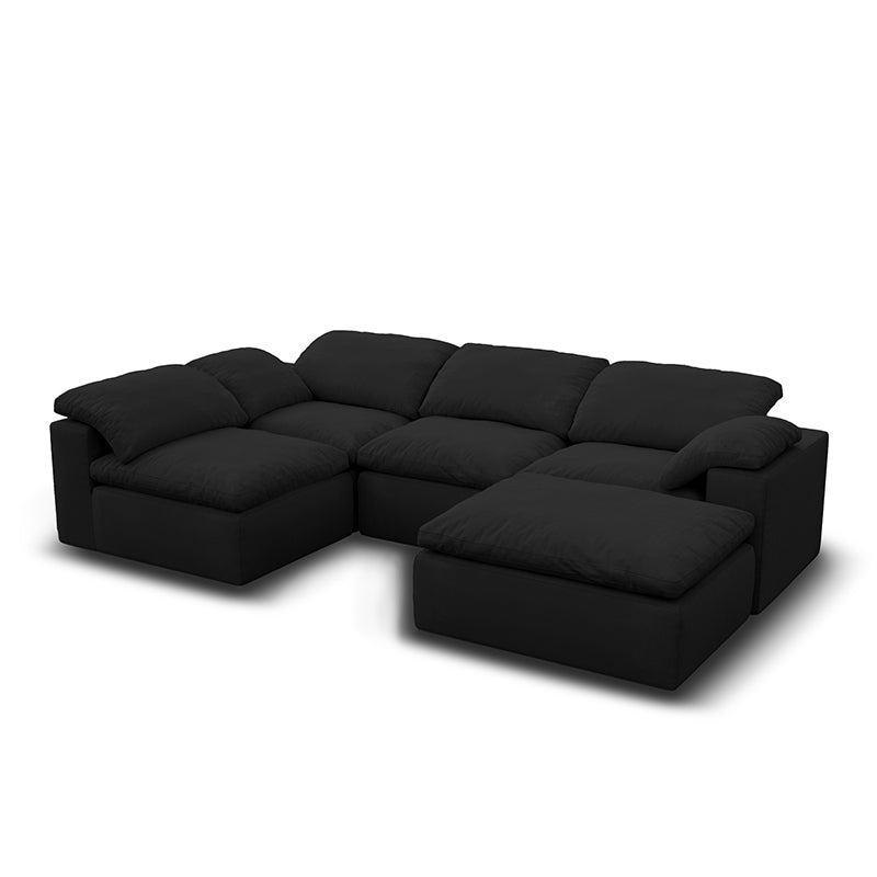 Vacuum Sealed Compression Sofa Velvet Cloud Sofa picture 10 in black - Lkikos.com