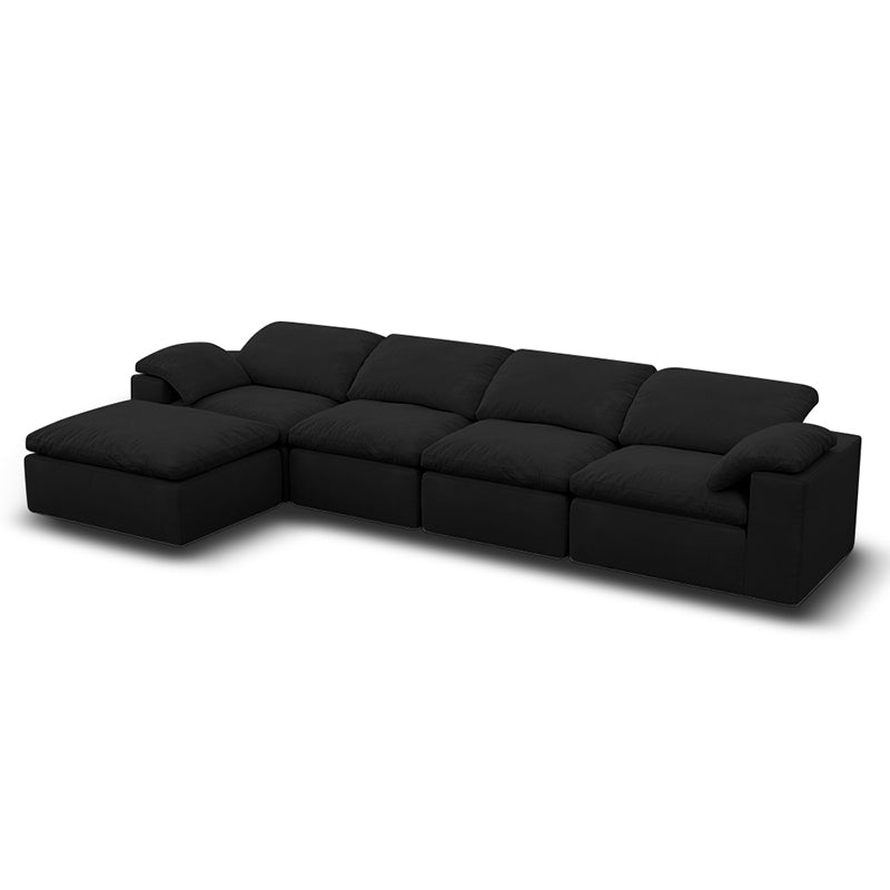 Vacuum Sealed Compression Sofa Velvet Cloud Sofa picture 14 in black - Lkikos.com