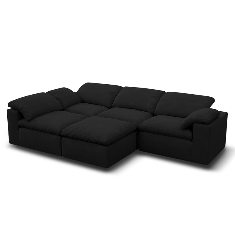 Vacuum Sealed Compression Sofa Velvet Cloud Sofa picture 16 in black - Lkikos.com