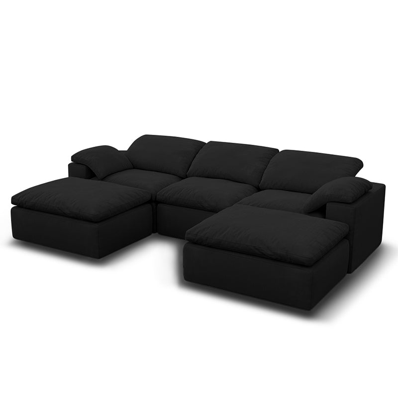 Vacuum Sealed Compression Sofa Velvet Cloud Sofa picture 17 in black - Lkikos.com