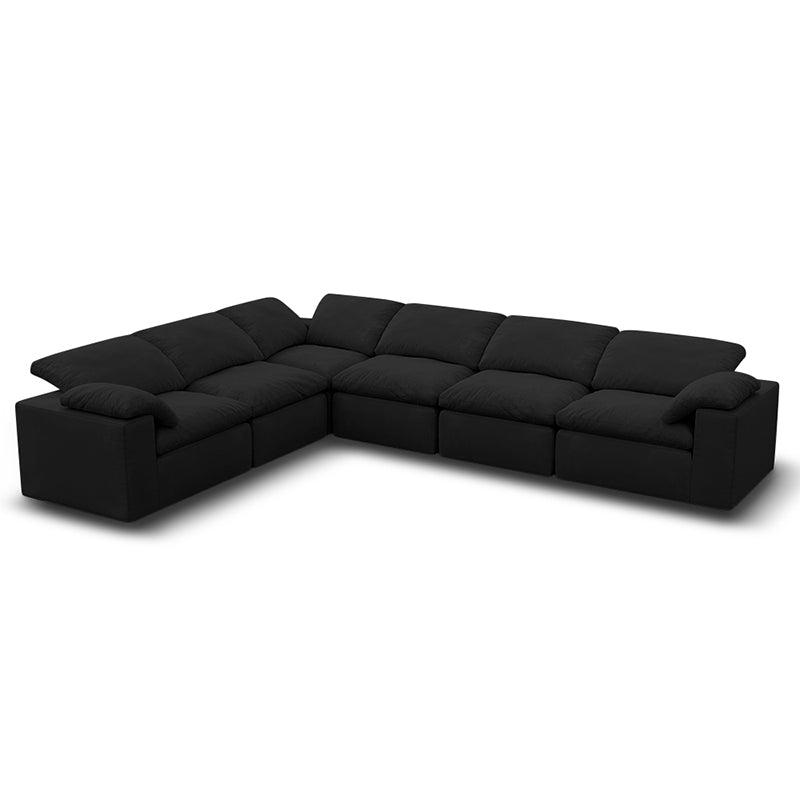 Vacuum Sealed Compression Sofa Velvet Cloud Sofa picture 18 in black - Lkikos.com
