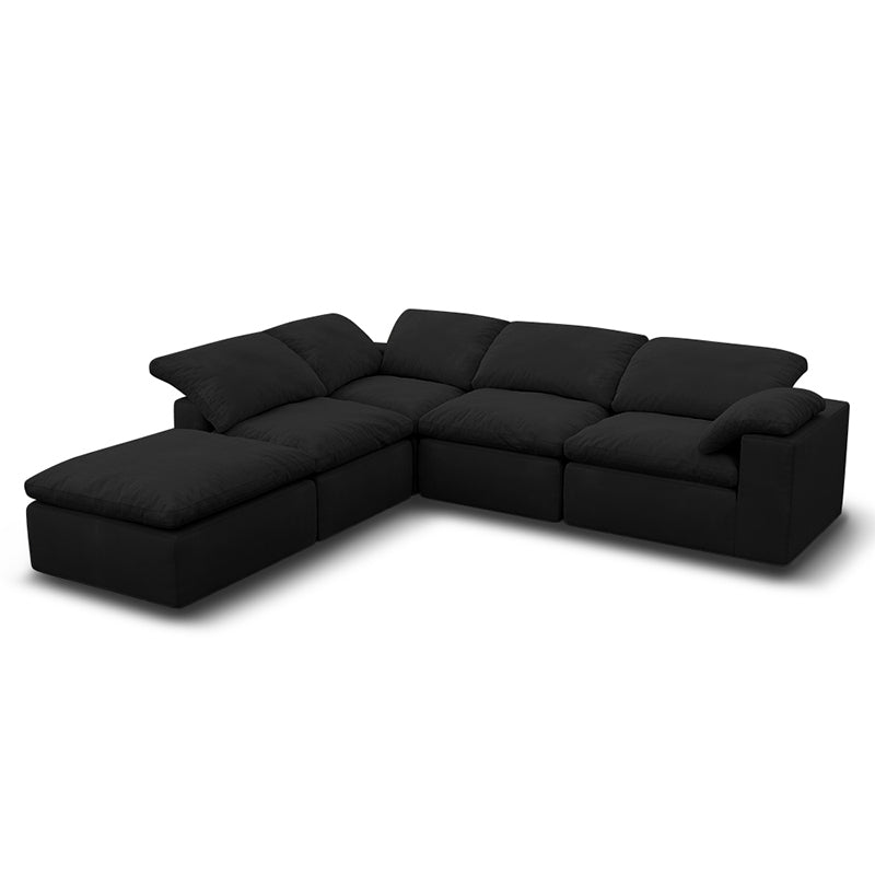 Vacuum Sealed Compression Sofa Velvet Cloud Sofa picture 19 in black - Lkikos.com