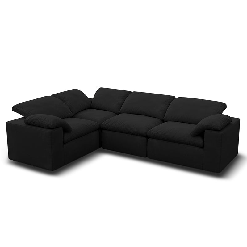 Vacuum Sealed Compression Sofa Velvet Cloud Sofa picture 3 in black - Lkikos.com