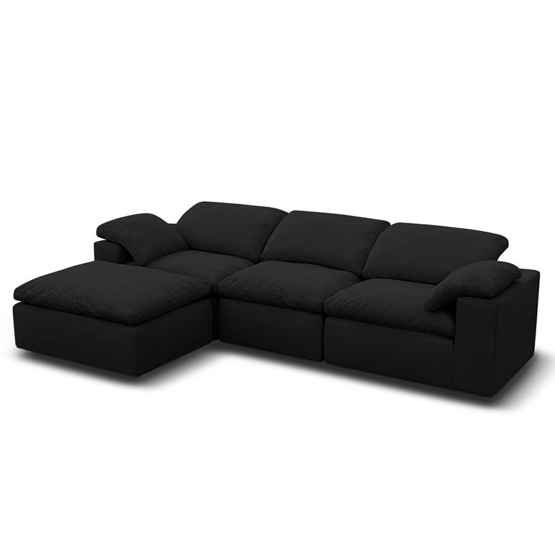 Vacuum Sealed Compression Sofa Velvet Cloud Sofa picture 4 in black - Lkikos.com