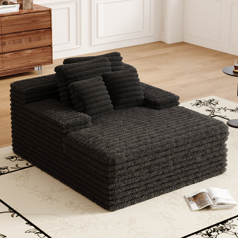 Vacuum compression sofa Plush single sofa bed in black - Lkikos.com