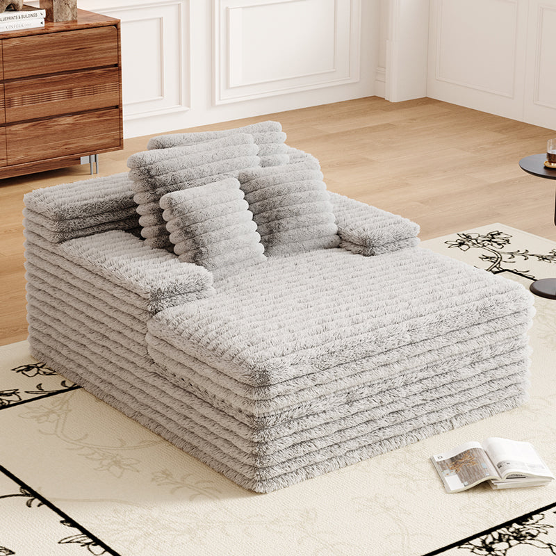 Vacuum compression sofa Plush single sofa bed in grey - Lkikos.com