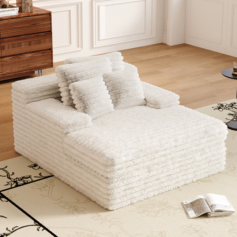 Vacuum compression sofa Plush single sofa bed in white - Lkikos.com