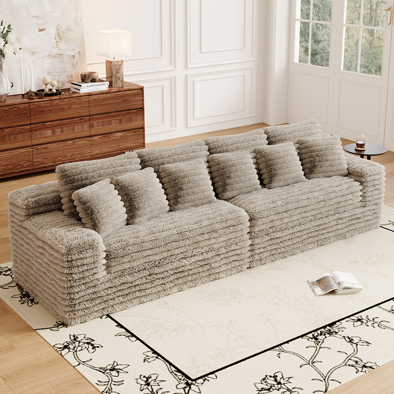Vacuum compression sofa Plush sofa Detail Figure in camel- Lkikos.com