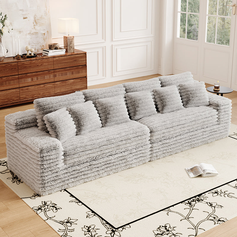 Vacuum compression sofa Plush sofa Detail Figure in grey- Lkikos.com