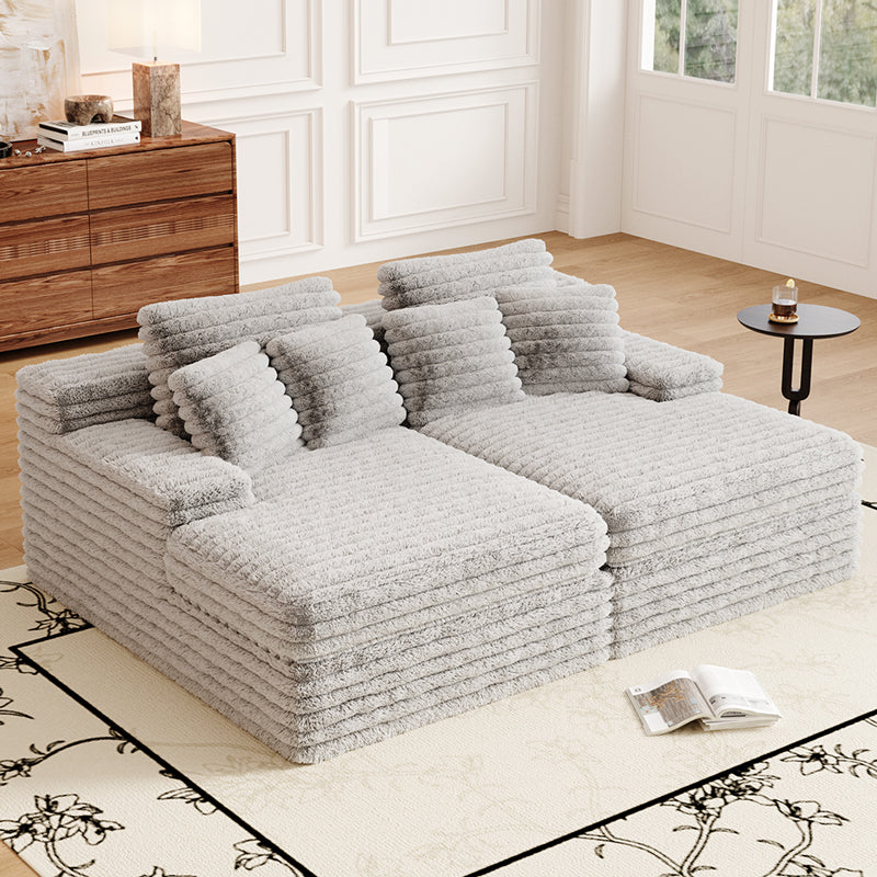 Vacuum compression sofa Plush sofa bed in grey- Lkikos.com