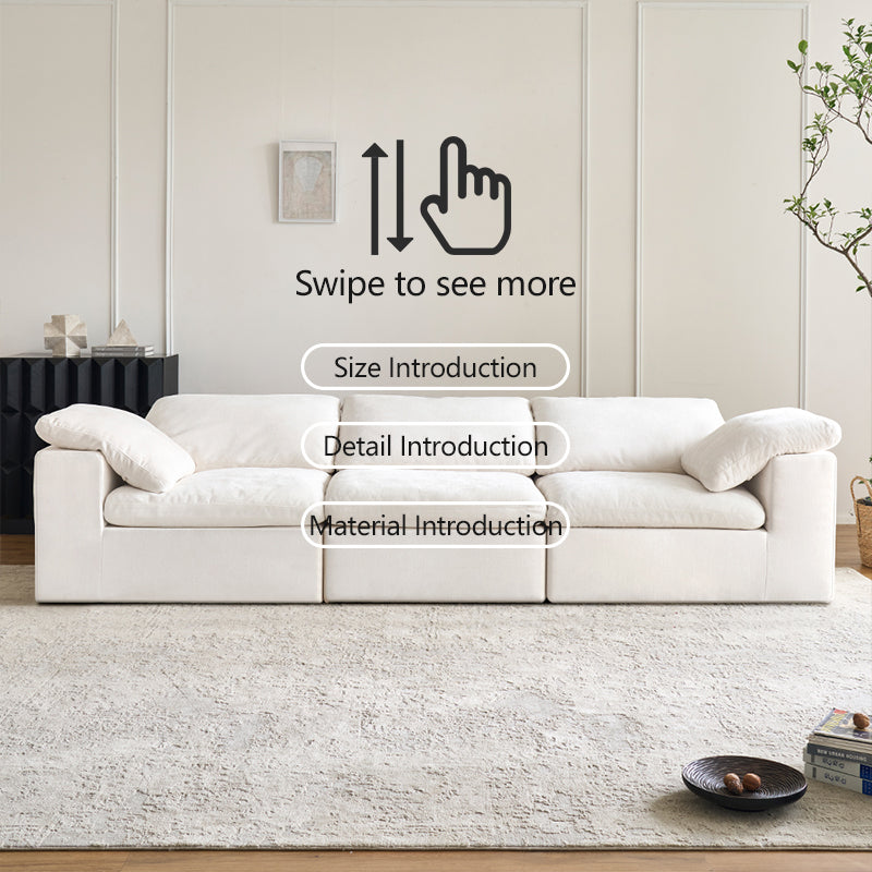 Vacuum Sealed Compressed Sectional Velvet Cloud Couch 4 Seater Sofa l Shape - Lkikos.com