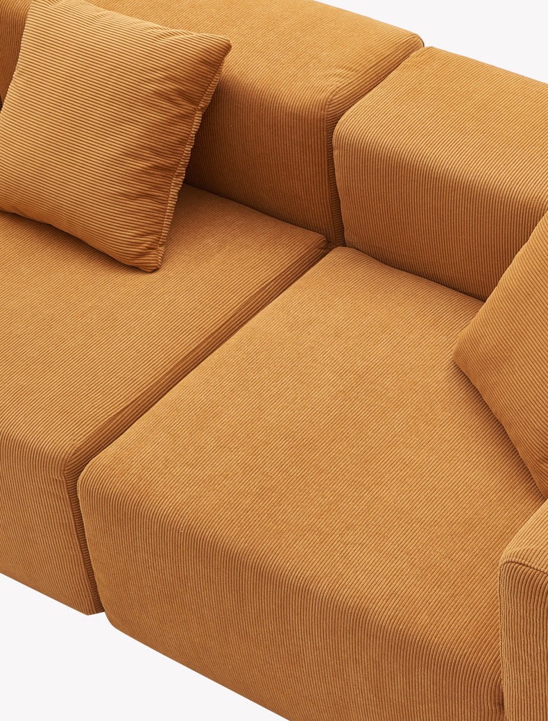 Compressed Corduroy Sectional Couch