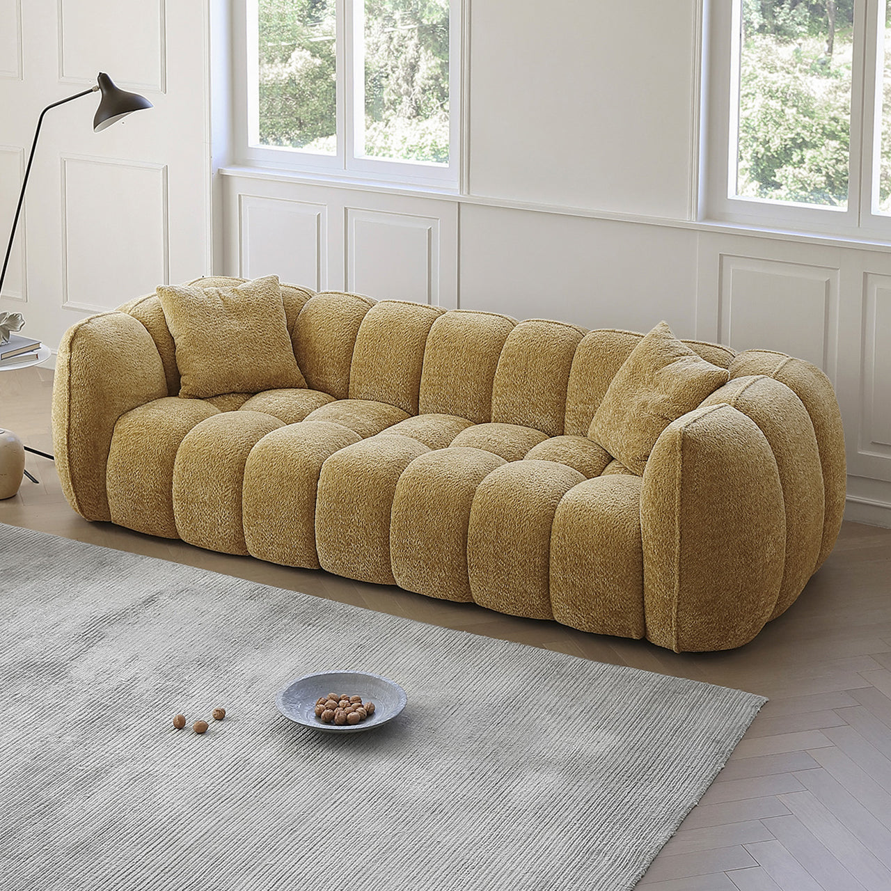 Modern Cozy Sectional Couch Big Living Room Pumpkin Sofa