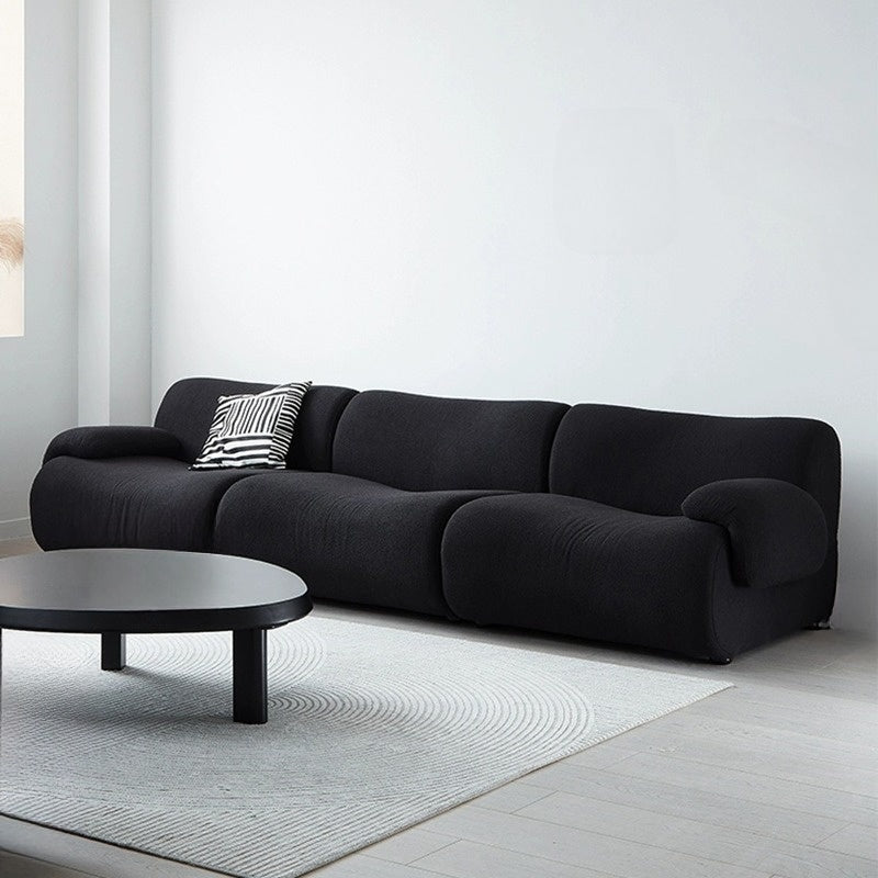 Living Room Black Compression Sofa Sectional Couch