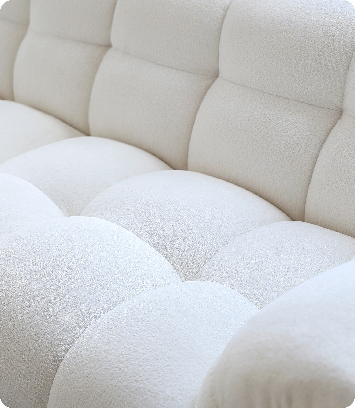 White Lily Modern Fluffy Couch for Homebodies Sectional Sofa