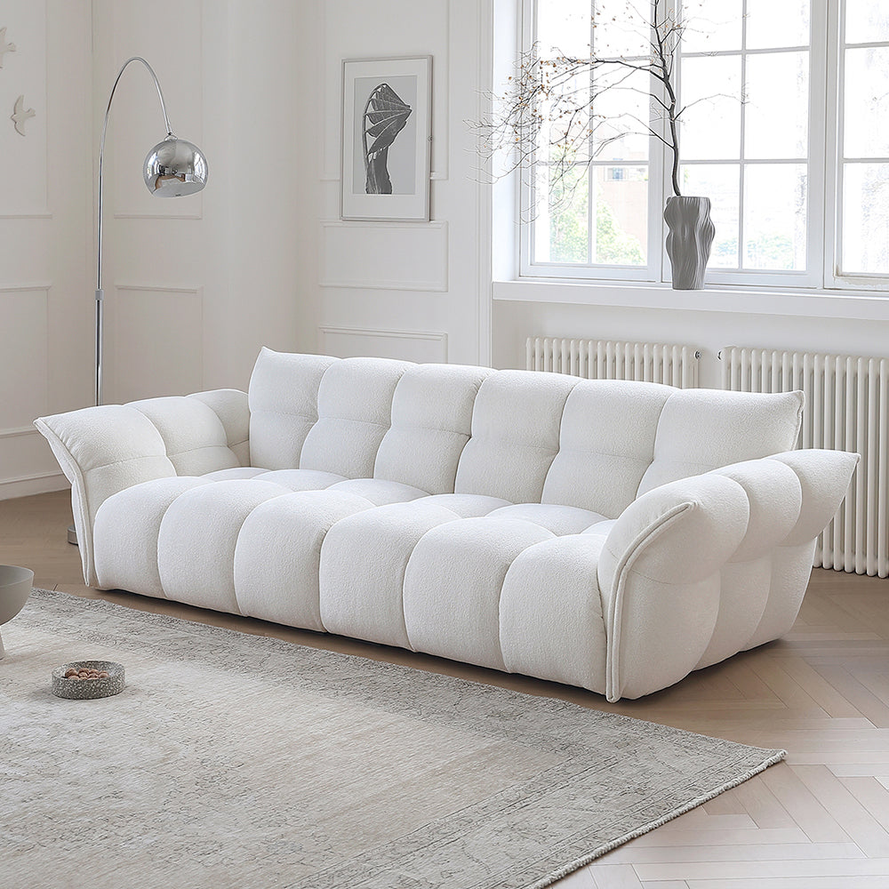 White Lily Modern Fluffy Couch for Homebodies Sectional Sofa