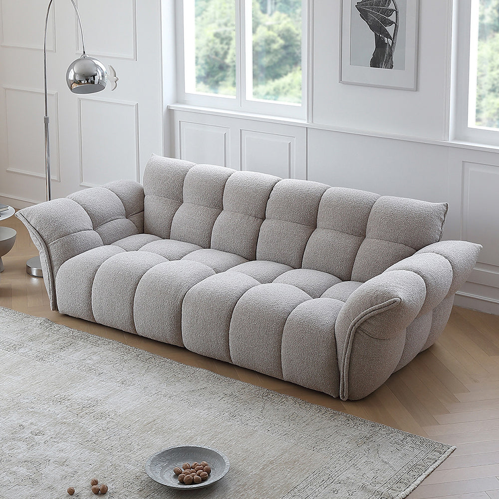 White Lily Modern Fluffy Couch for Homebodies Sectional Sofa