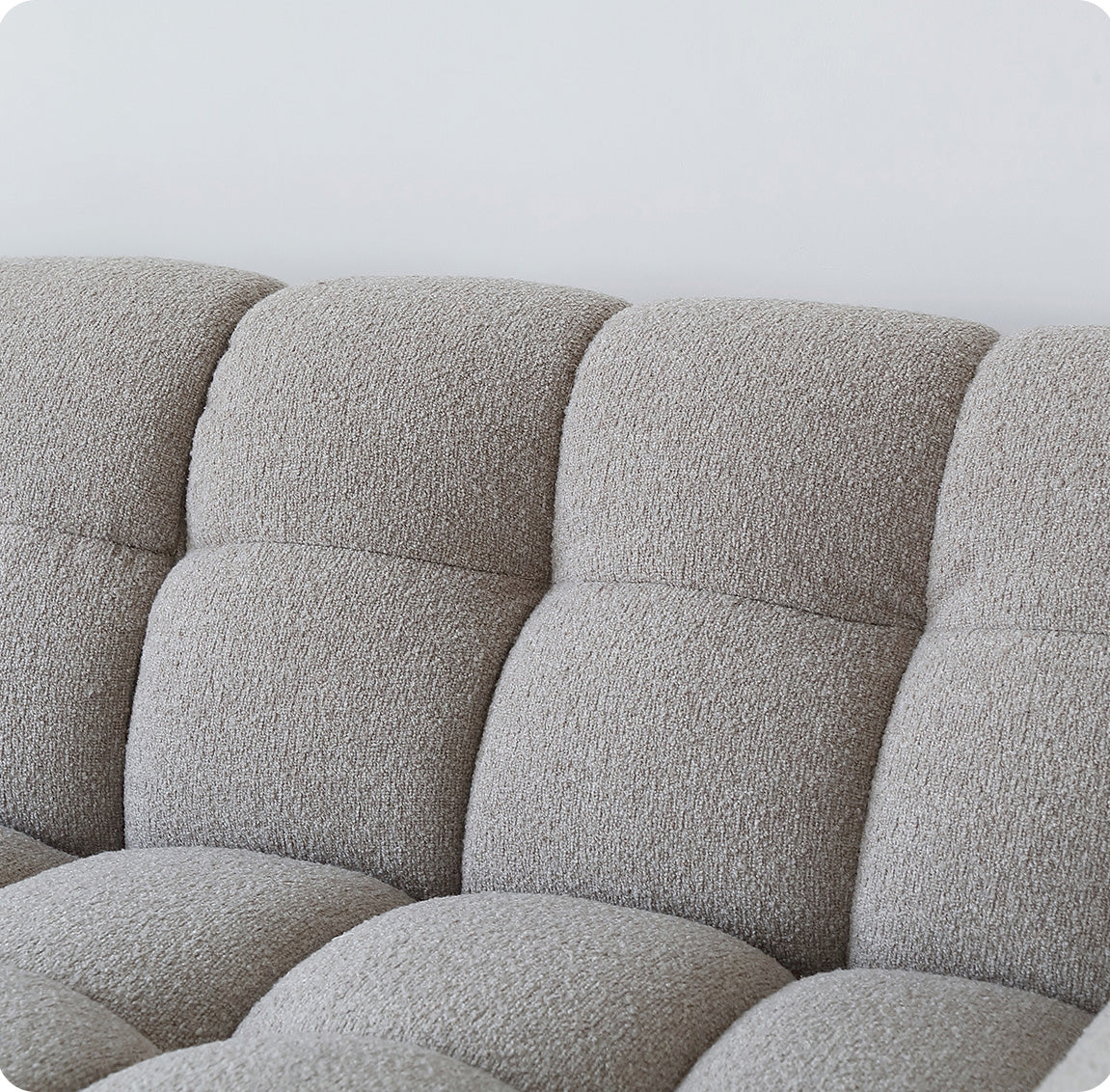 White Lily Modern Fluffy Couch for Homebodies Sectional Sofa