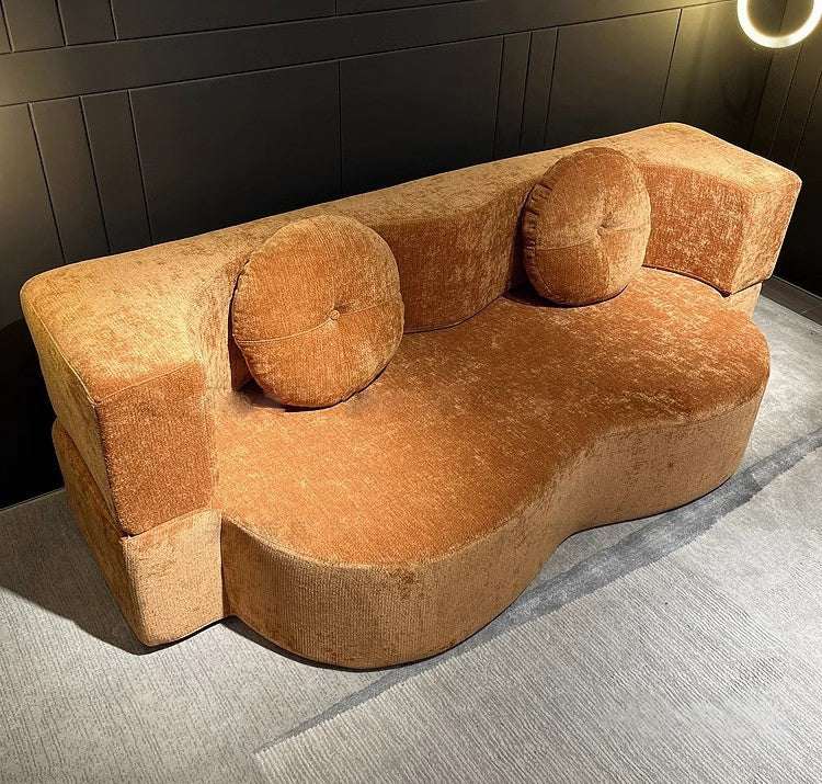 2 to 1 sofa orange-Lkikos.com