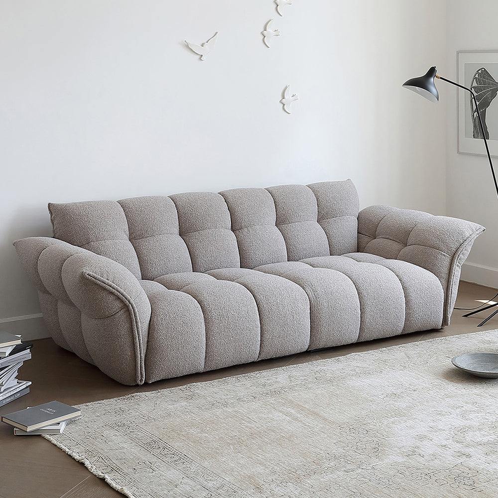 White Lily Modern Fluffy Couch for Homebodies Sectional Sofa