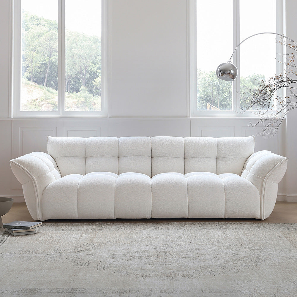 White Lily Modern Fluffy Couch for Homebodies Sectional Sofa