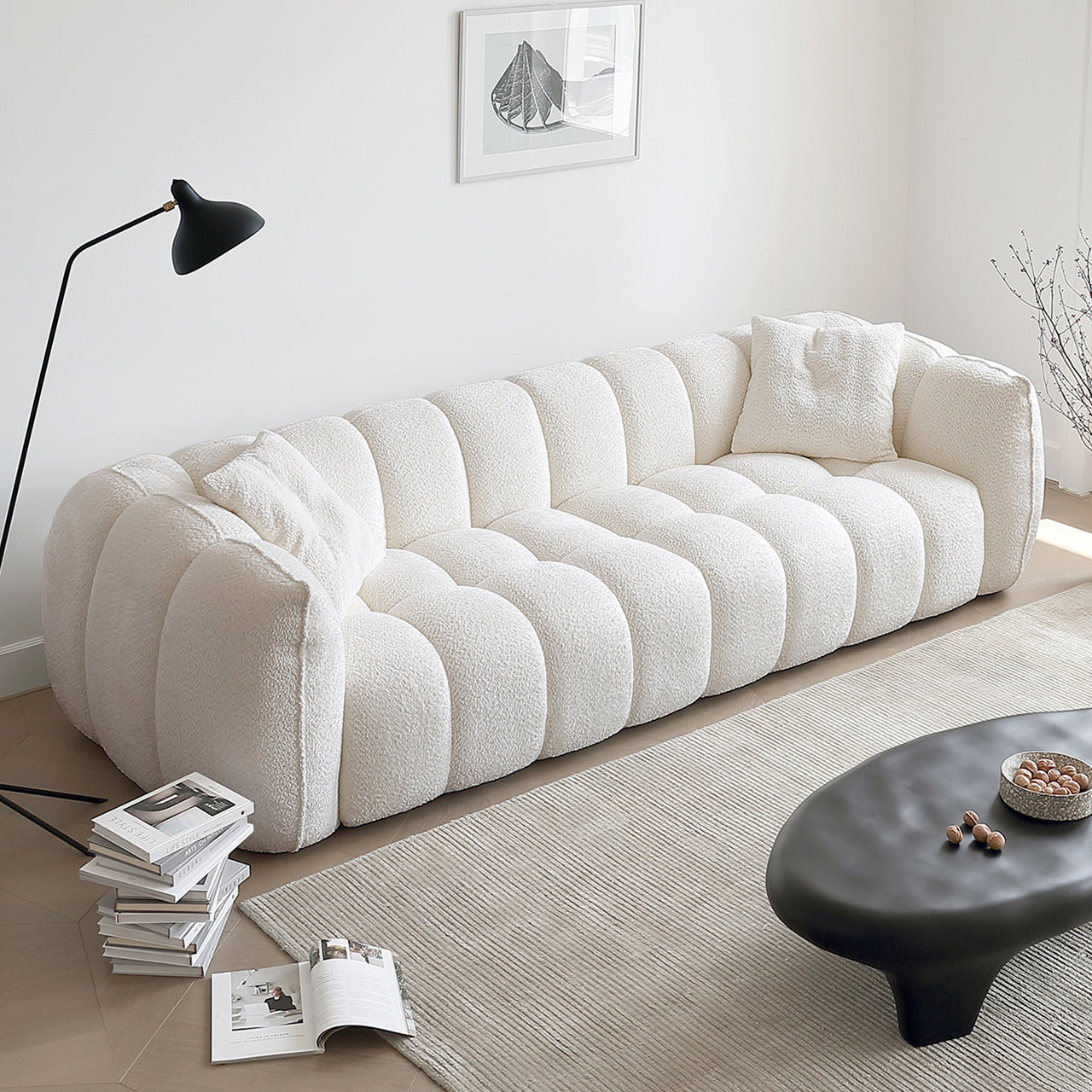 Modern Cozy Sectional Couch Big Living Room Pumpkin Sofa