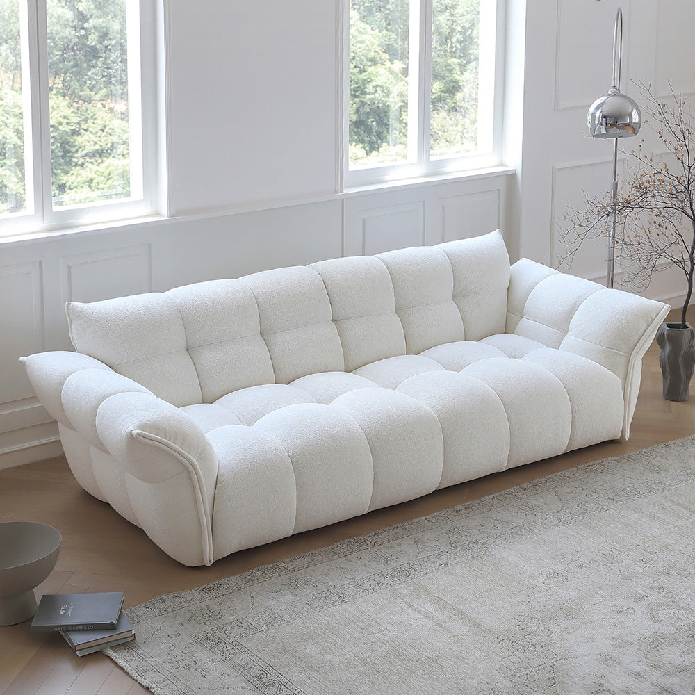 White Lily Modern Fluffy Couch for Homebodies Sectional Sofa