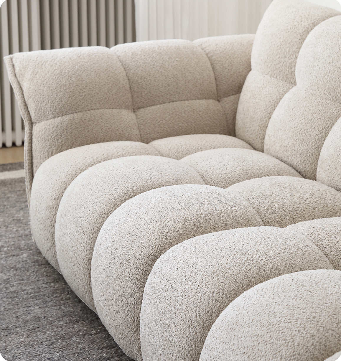 White Lily Modern Fluffy Couch for Homebodies Sectional Sofa