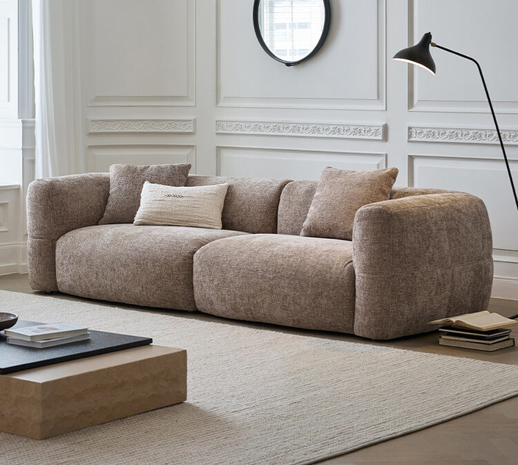 Modern White Sectional Loveseat Sofa / Floor Couch