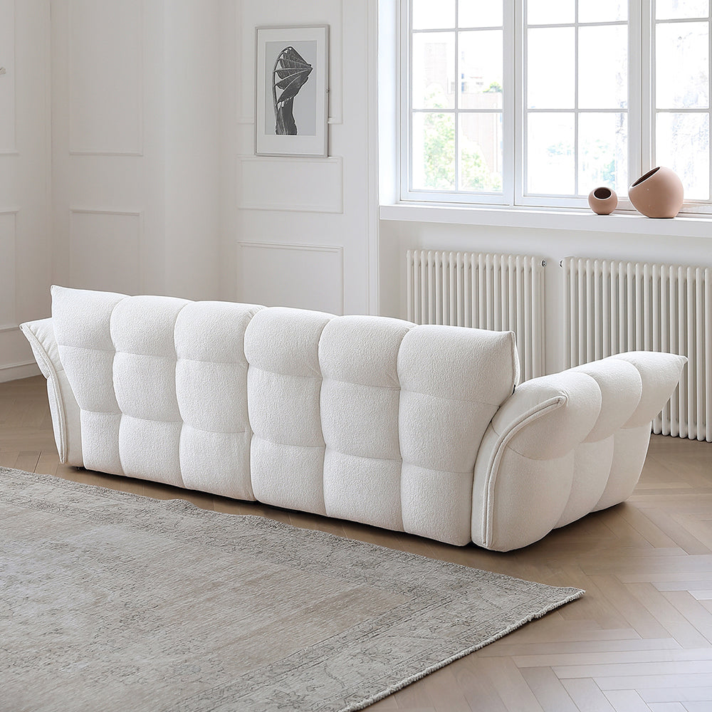 White Lily Modern Fluffy Couch for Homebodies Sectional Sofa