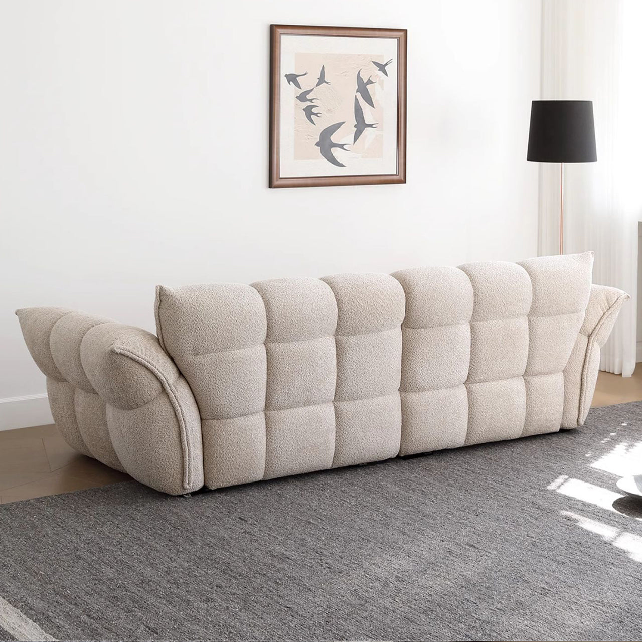 White Lily Modern Fluffy Couch for Homebodies Sectional Sofa