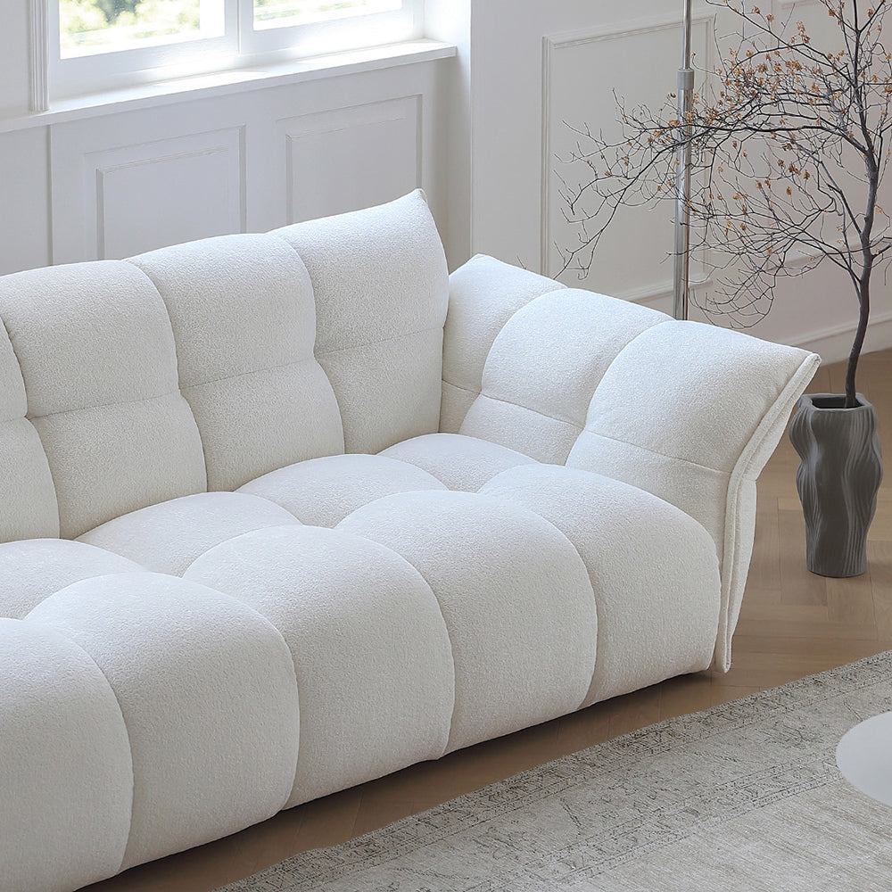 White Lily Modern Fluffy Couch for Homebodies Sectional Sofa